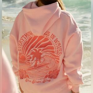 NWT Pink Palm Puff Hoodie